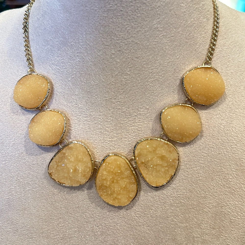 Elegant Gold Druzy Necklace